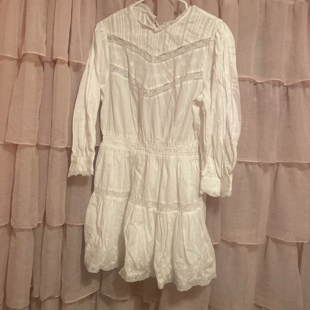 Love Shack Fancy Talulah Pintuck Yoke Mini Dress NWT